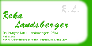 reka landsberger business card
